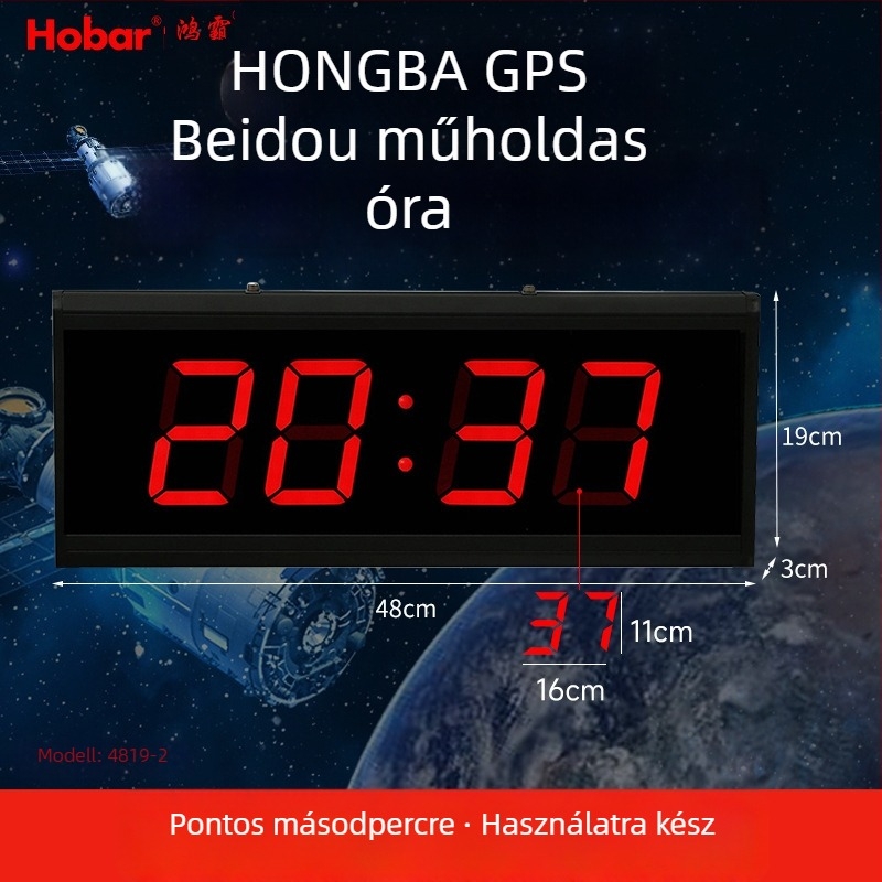 Beidou GPS műholdas időmérő óra LED kijelzővel — multifunkcionális asztali óra naptárral