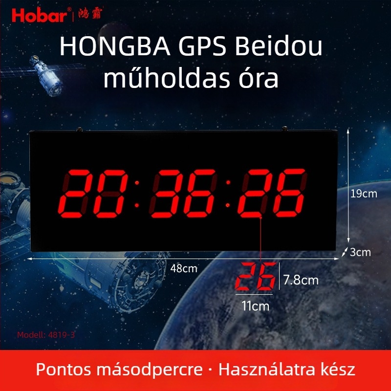 Beidou GPS műholdas időmérő óra LED kijelzővel — multifunkcionális asztali óra naptárral