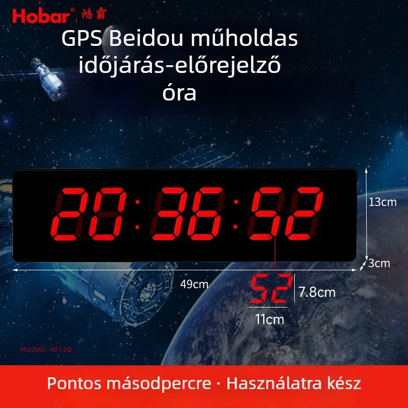 Beidou GPS műholdas időmérő óra LED kijelzővel — multifunkcionális asztali óra naptárral