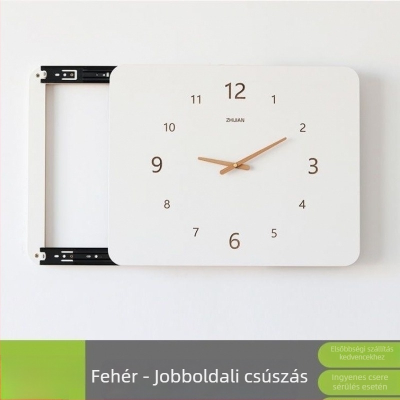 Fali óra elektromos mérő- és biztosítótáblázás fedésére — skandináv stílusú falikép, telepítés fúrás nélkül; ugrókéses mozgás, LCD és mutató kijelző, zafír ház, kvarc üveg tükör, papír laminált számlap