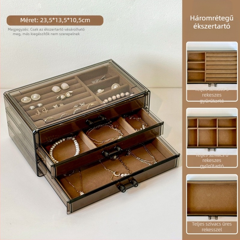Ékszerdoboz Hong xin, modell 20001, műanyag, modern minimalista stílus