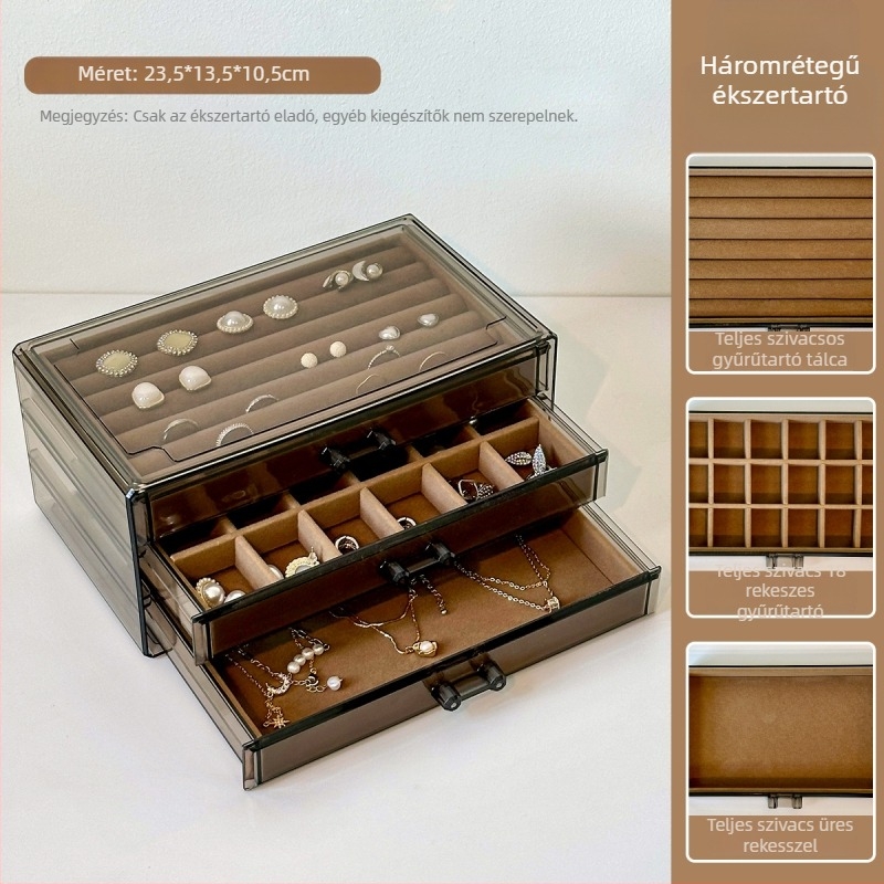 Ékszerdoboz Hong xin, modell 20001, műanyag, modern minimalista stílus