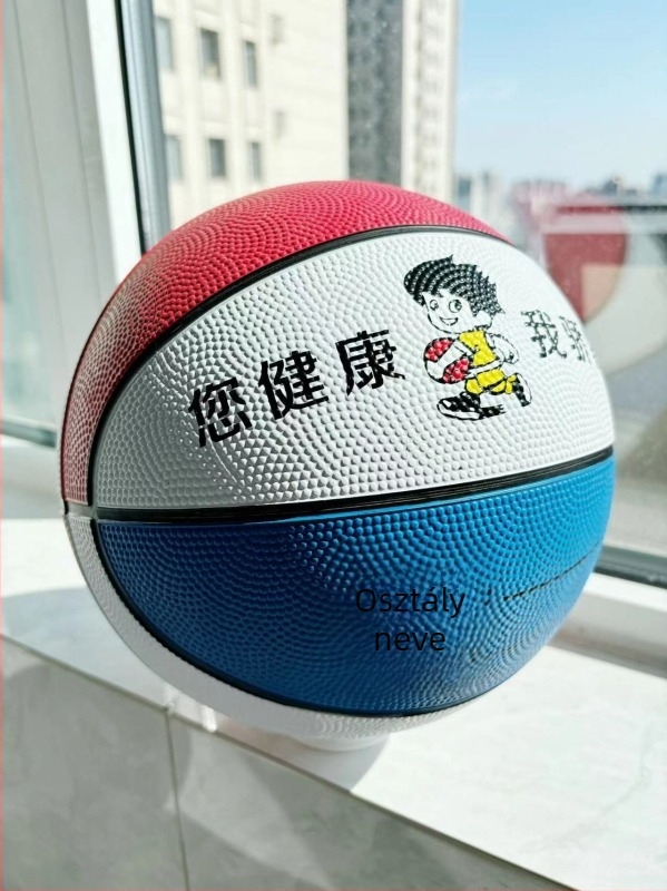 Iskolai edzéshez való gumibasketball, logó nyomtatás elérhető, testre szabható