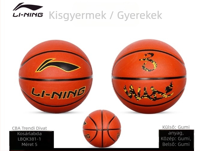 Li-Ning kosárlabda No.7/No.5 – gumilabda, standard kosárlabda logóval nyomtatva