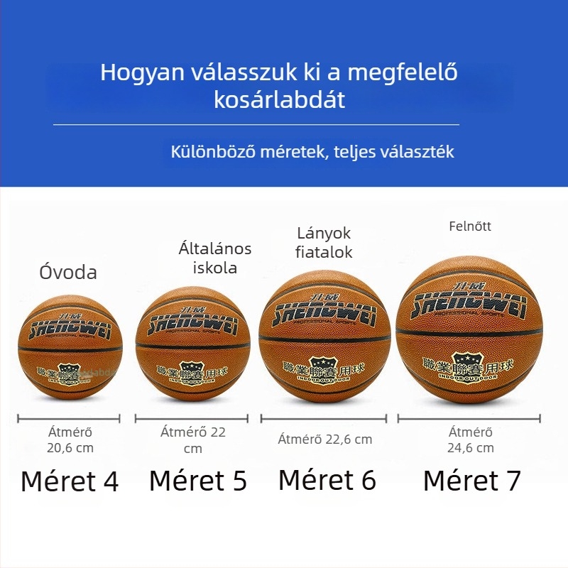 Shengwei Gyerekeknek Nr. 5 Kosárlabda – Edzések beltéren és kültéren, kék PU, világító, kopásálló