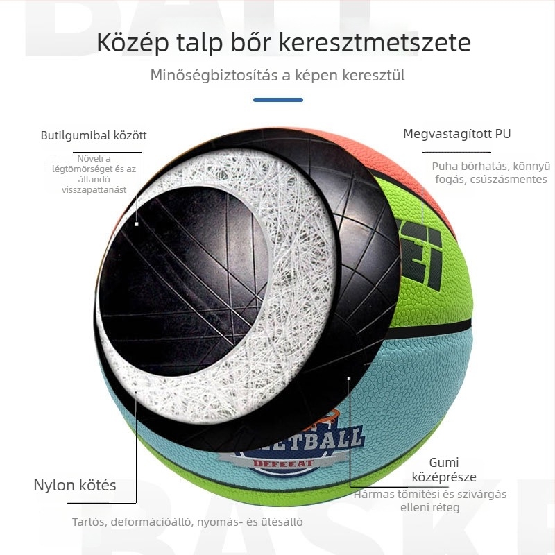 Shengwei Gyerekeknek Nr. 5 Kosárlabda – Edzések beltéren és kültéren, kék PU, világító, kopásálló