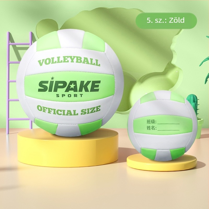 Gépi varrással készült PVC puha röplabda, méret 5, edzésre és versenyre, egyedi felirattal