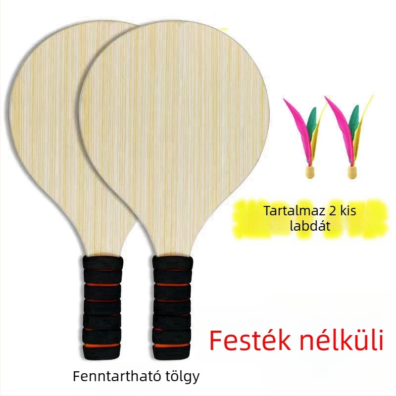 Asztaliteniszütő tömör tölgyfából készült, vízszintes ütés, nyomtatott logó