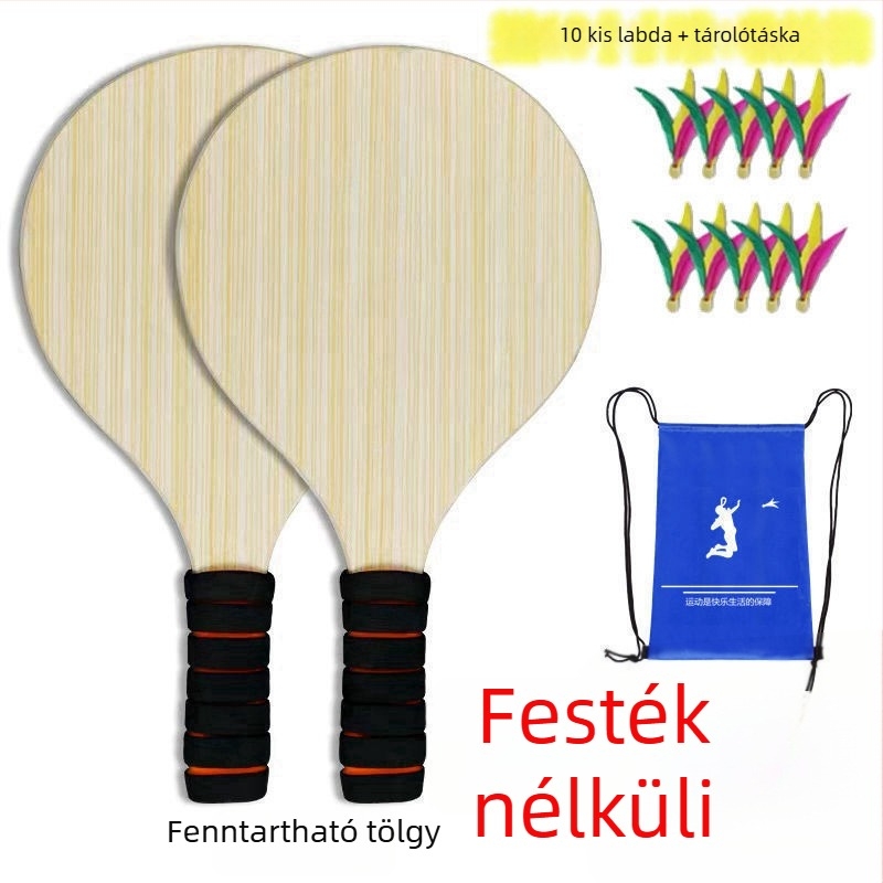 Asztaliteniszütő tömör tölgyfából készült, vízszintes ütés, nyomtatott logó