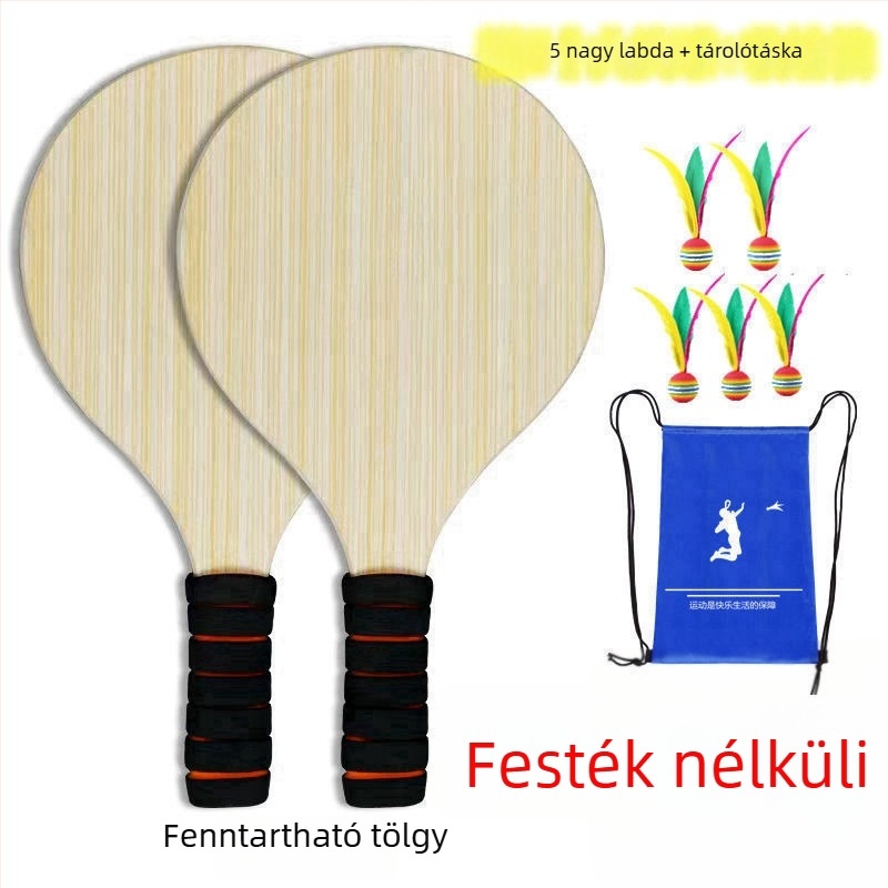 Asztaliteniszütő tömör tölgyfából készült, vízszintes ütés, nyomtatott logó