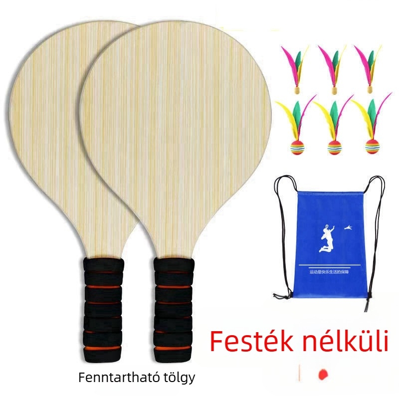 Asztaliteniszütő tömör tölgyfából készült, vízszintes ütés, nyomtatott logó