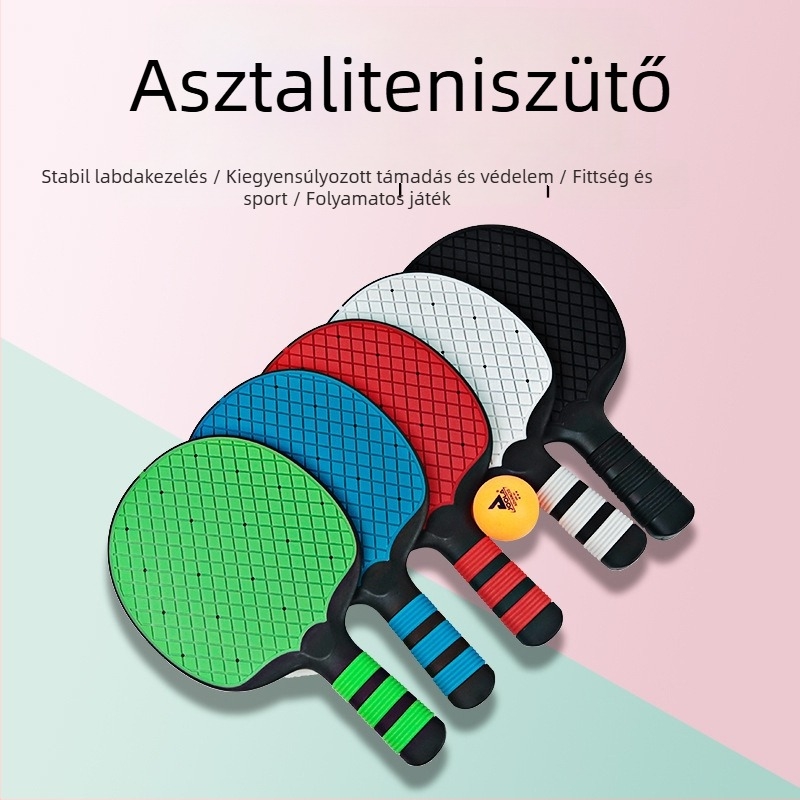 Kezdőknek szánt asztaliteniszütő LX – egyenes ütés, gumialap, gumi típus Straight Glue, nyomtatott logó