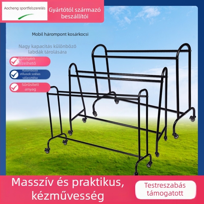 Nagy kapacitású mobil kosárlabda-edzőegység leválasztható labdafogóval, hárompontos edzéshez