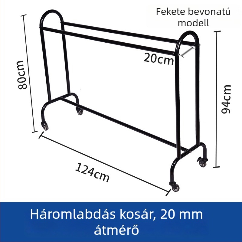 Nagy kapacitású mobil kosárlabda-edzőegység leválasztható labdafogóval, hárompontos edzéshez
