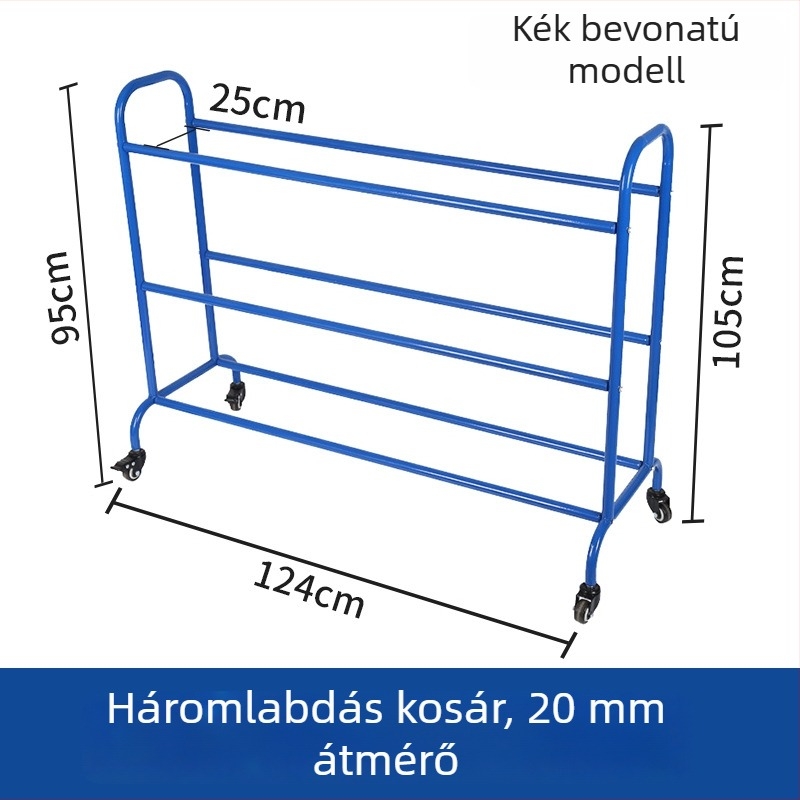 Nagy kapacitású mobil kosárlabda-edzőegység leválasztható labdafogóval, hárompontos edzéshez