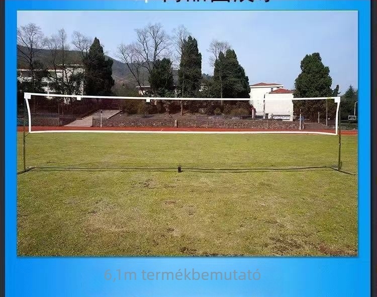 Bádmintonháló, szabványos, professzionális kettős játékhoz, összecsukható és hordozható, beltéri és kültéri használatra