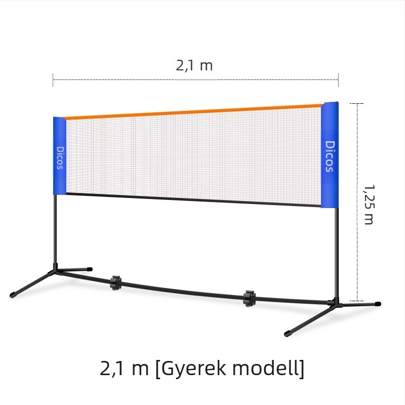 Badminton hálókeret – hordozható, összecsukható kültéri versenykeret, alumíniumötvözet, Dicos márka, privát címkézésre alkalmas