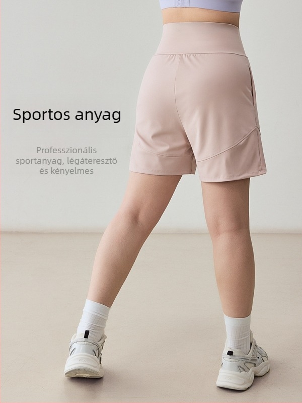 Pluszméretű női sportos rövidnadrág gyorsan száradó anyaggal, középhosszú jóga és futás, laza szabás, badminton rövidnadrág, anyag: nylon 75% és spandex 25%