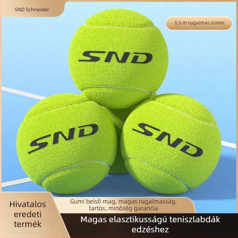 Tenisz edzéslabda, tartós gumi, nagy rugalmasság, logó nélkül, testreszabás nélküli, alkalmas tenisre és tollaslabdára