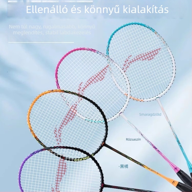 Li-Ning Thunder 9 szénszálas tollaslabda rakéta kezdő fiataloknak, 95–100 g, egyenes fej, nyár 2024