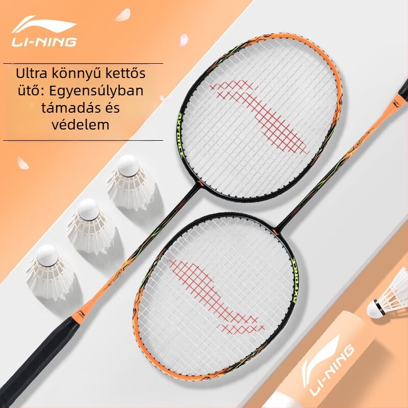 Li-Ning Thunder 9 szénszálas tollaslabda rakéta kezdő fiataloknak, 95–100 g, egyenes fej, nyár 2024