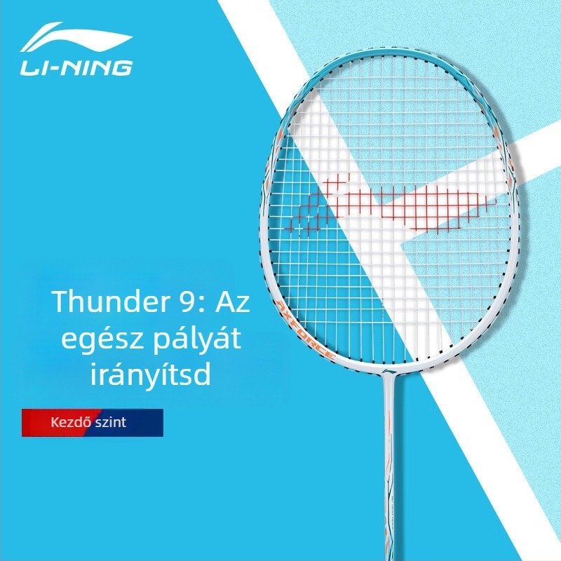 Li-Ning Thunder 9 szénszálas tollaslabda rakéta kezdő fiataloknak, 95–100 g, egyenes fej, nyár 2024