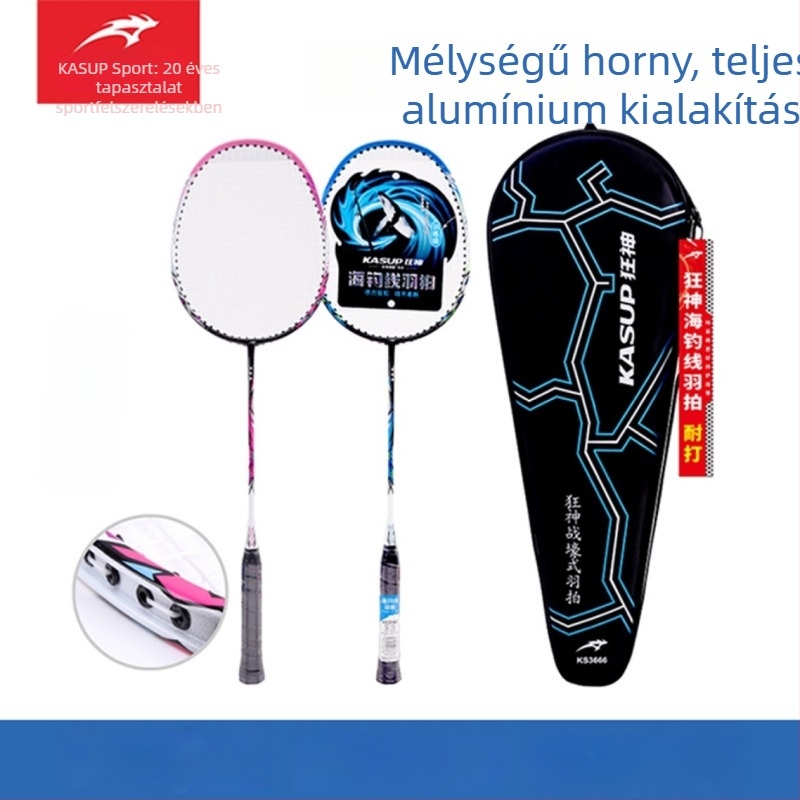 Badmintonütő, alumínium ötvözet keret, tömeg 95–100 g, markolat vastagsága G5, egyenes nyél