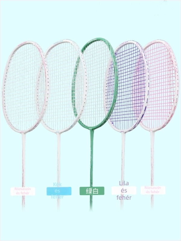 Badmintonütő – karbon-ötvözet keret; egy darabból álló konstrukció; súly 90–94 g; ütőtípus: egyenes; logónyomtatás elérhető