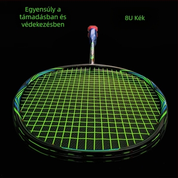 Badminton ütő, szénszálas váz, egyenes nyél, fogantyú G5, közepes hajlás, kezdőknek megfelelő