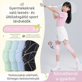 Gyerekeknek szánt térdvédők kosárlabdára, kerékpározáshoz és futballhoz, vastagított szilikon térdvédő és patellavédő