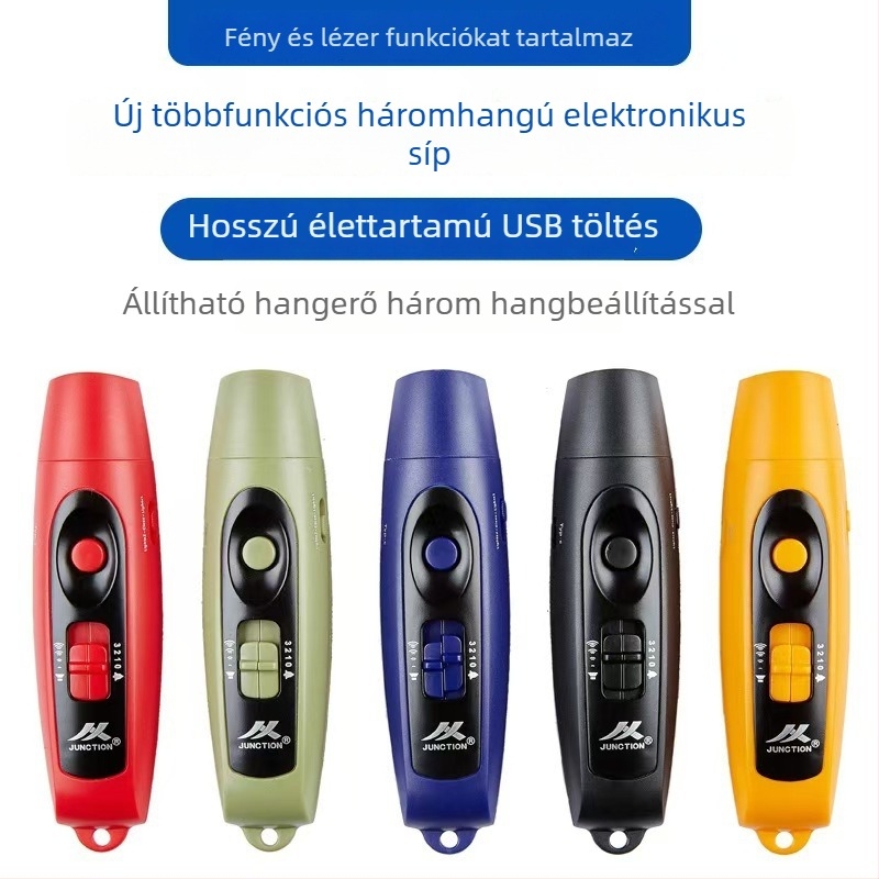 USB-újratölthető elektronikus síp, nagy hangerővel és világítással (ABS, 95 g, Leisure, testreszabható)