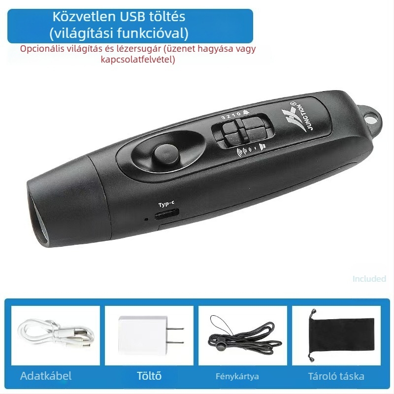 USB-újratölthető elektronikus síp, nagy hangerővel és világítással (ABS, 95 g, Leisure, testreszabható)