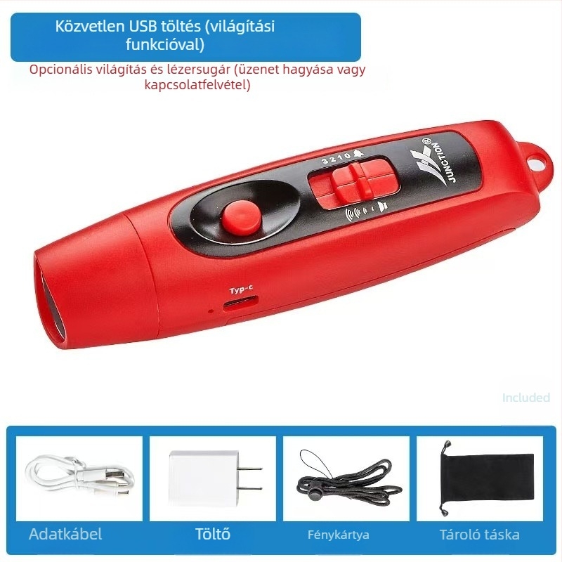USB-újratölthető elektronikus síp, nagy hangerővel és világítással (ABS, 95 g, Leisure, testreszabható)