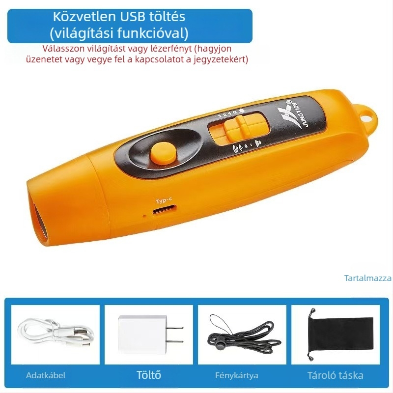 USB-újratölthető elektronikus síp, nagy hangerővel és világítással (ABS, 95 g, Leisure, testreszabható)