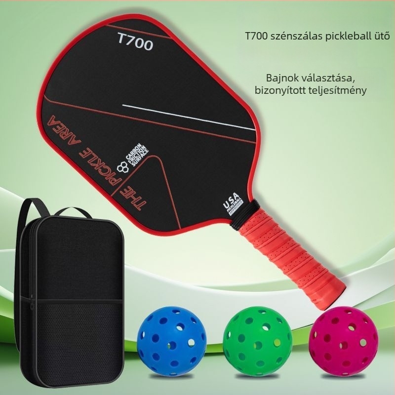 T700 szénszálas pickleball ütő készlet – matt felület, méhsejt mintázatú arc