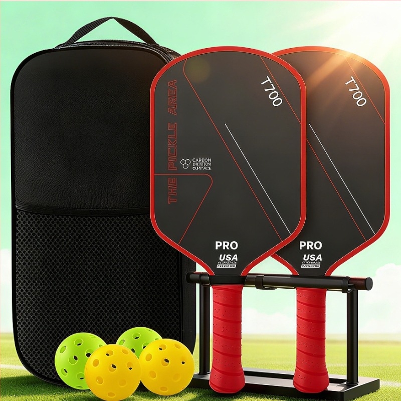 T700 szénszálas pickleball ütő készlet – matt felület, méhsejt mintázatú arc