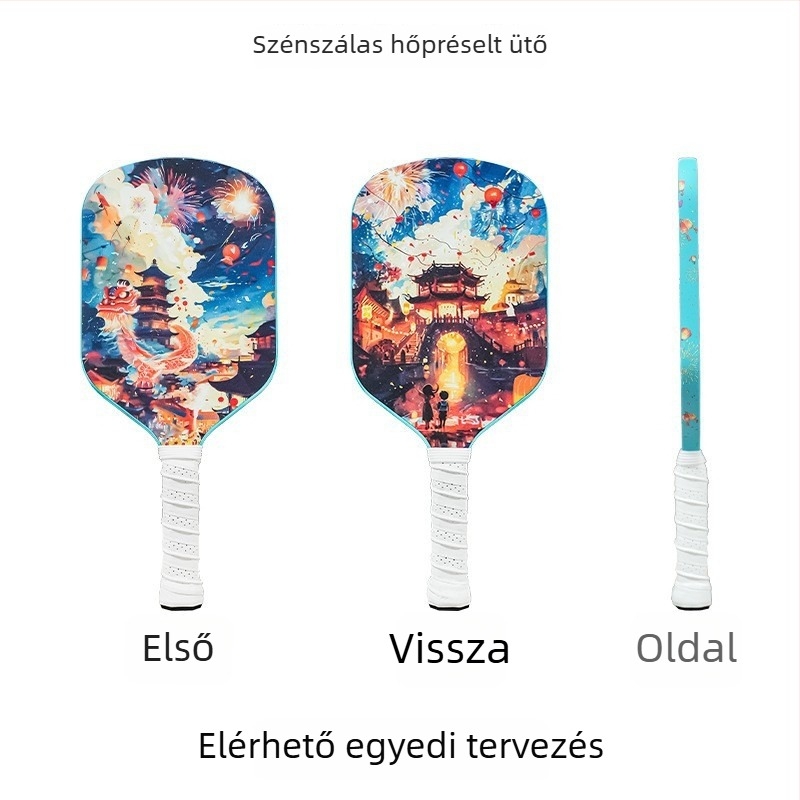 Jusian karbon fiber pickleball ütő — kb. 225 g, egybeöntött, melegpréselt konstrukció, verseny szintű