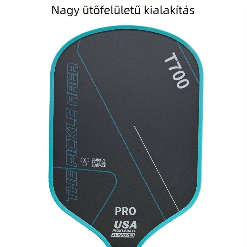 T700 szénszálas pickleball ütő, 16 mm vastagságú polimer méhsejt mag, tömeg 225 g ±10 g