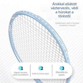 Peak tollaslabdaütő – Szénszálas váz, Nylon húrok, Súly 95–100 g, Markolat vastagsága G5, Húzás 20–23 lb