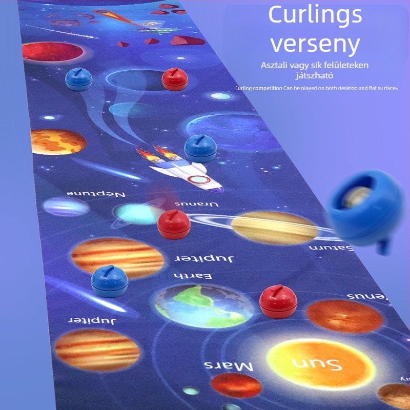 Családi összejövetelre szóló asztali curling játék — két játékos, versengő társasjáték, ABS anyag
