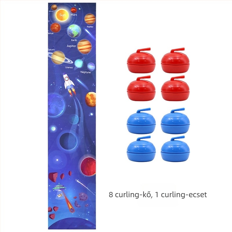 Családi összejövetelre szóló asztali curling játék — két játékos, versengő társasjáték, ABS anyag