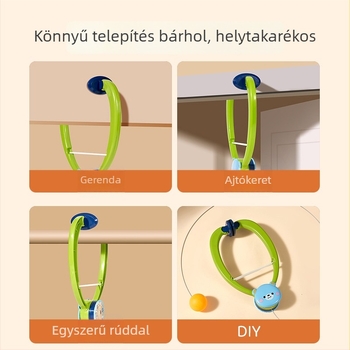 Gyerekeknek készült felfüggeszthető asztalitenisz-tréner – beltéri ajtókeretre szerelhető, PP anyag, testreszabható