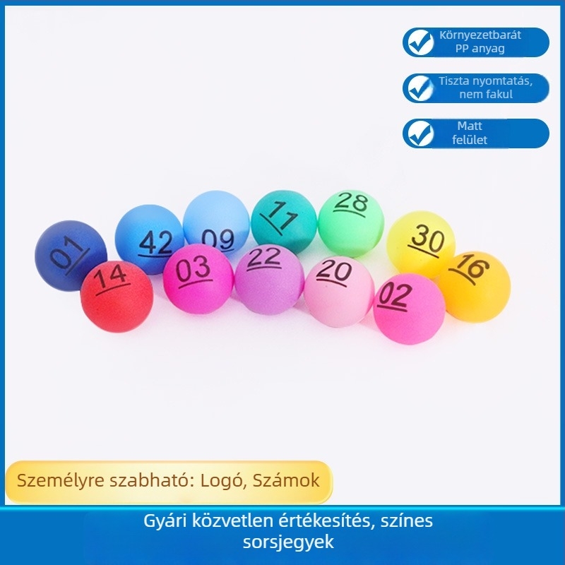 Asztalitenisz-edzőlabda — PP anyag, nyomtatott logó, testreszabás elérhető