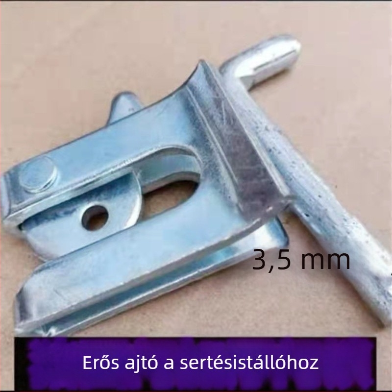 Sertéskapu ajtózár automata, sárgaréz + elektromos fehér acél, ezüst bevésés, 98 ezüst tisztaság, téli 2022 kiadás