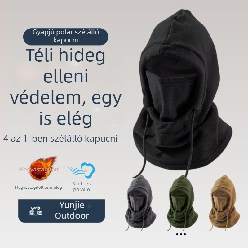 Meleg balaklava kapucnival, szélvédett téli kerékpározáshoz – uniszex