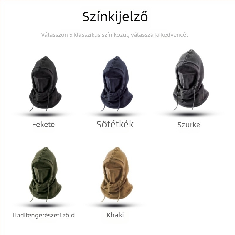 Meleg balaklava kapucnival, szélvédett téli kerékpározáshoz – uniszex