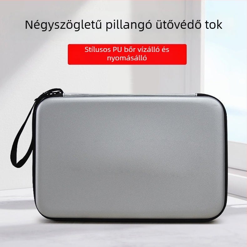 Asztaliteniszütő tok – négyszögletes vízálló, kemény héjú tok, ütésvédelem, tök alakú tároló