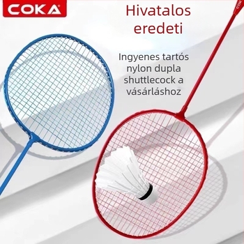 Ferroalloy keretű tollasütő; Nylon húrok; súly 95–100 g; markolat G5; egyenes lövés