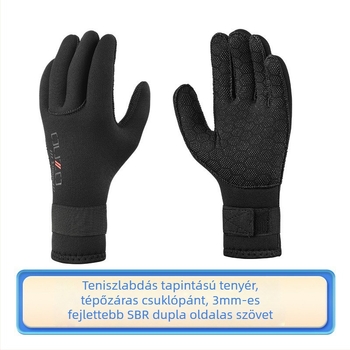 OUZO 3 mm neoprén búvárkesztyűk – karcolásálló, kopásálló és csúszásmentes, vastított és meleg téli úszáshoz és horgászathoz