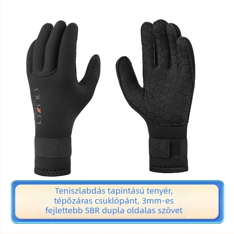 OUZO 3 mm neoprén búvárkesztyűk – karcolásálló, kopásálló és csúszásmentes, vastított és meleg téli úszáshoz és horgászathoz